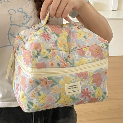 Cute Flower Print Make Up Bag