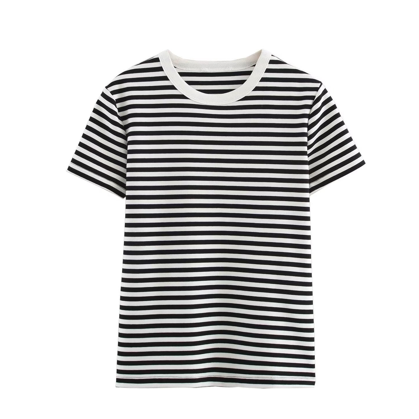 Simple Solid Color Round Neck T-Shirt