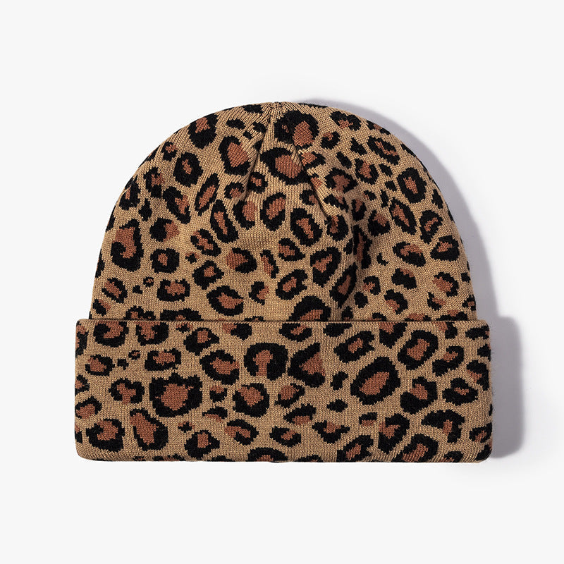Leopard Print Outdoors Knit Beanie