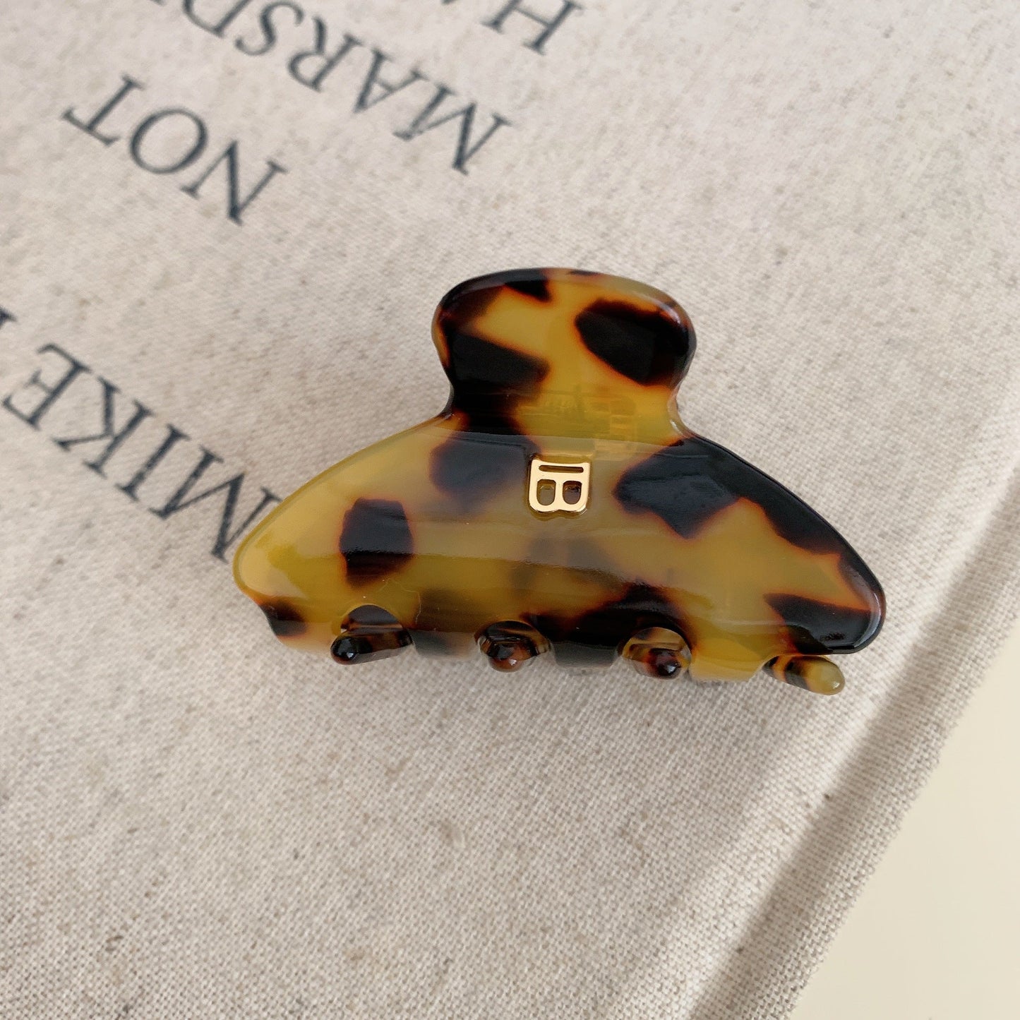Simple Letter Acetate Hair Claw Clip