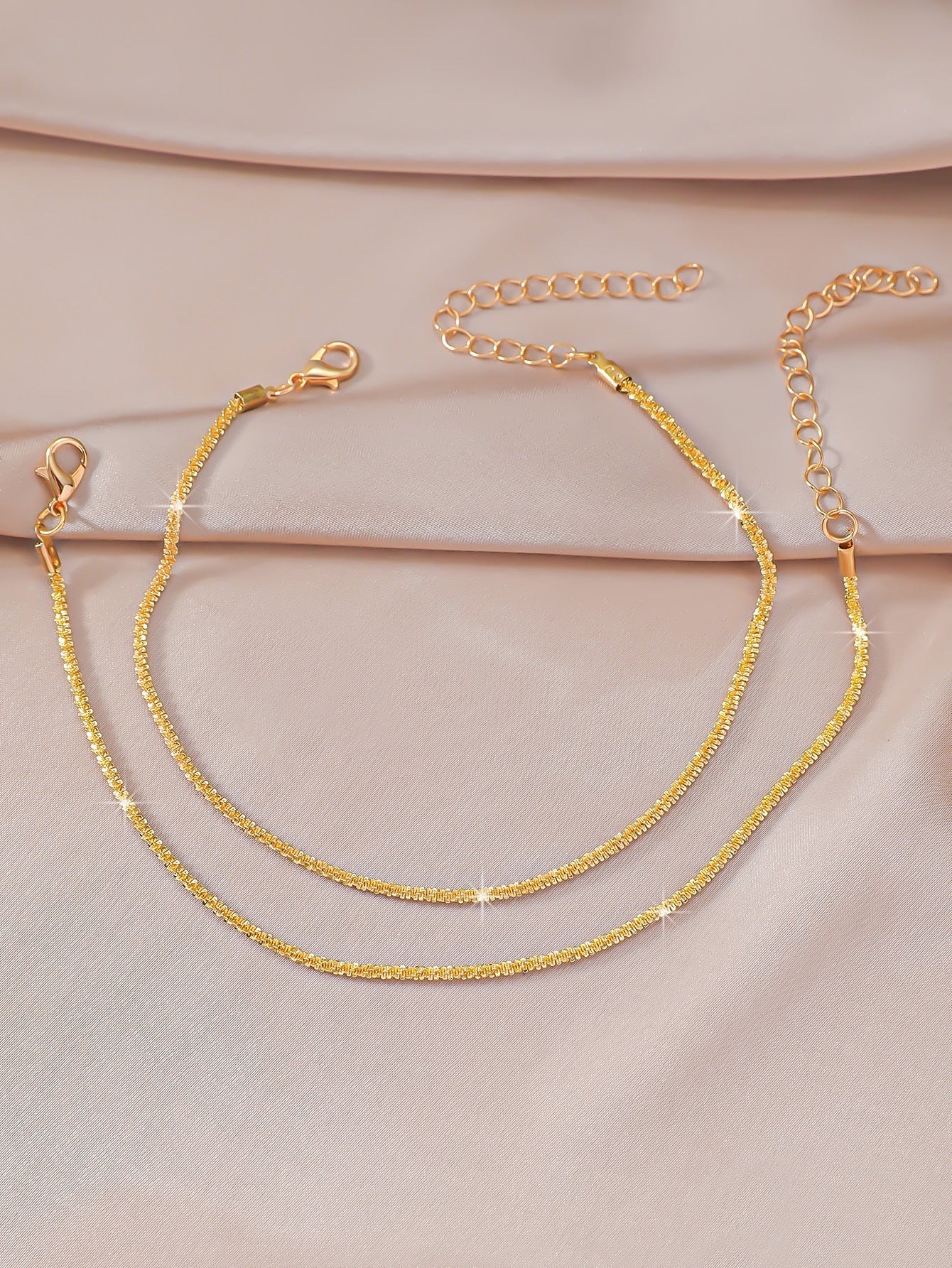 Simple Glitter Double Anklet