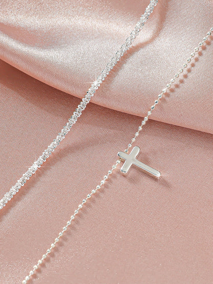 Simple Glitter Double Anklet