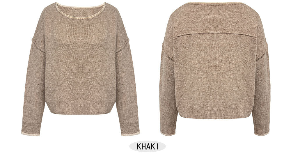 Trendy Crew Neck Long Sleeve Sweater