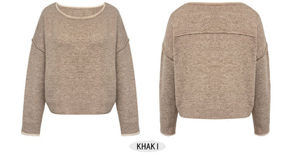 Trendy Crew Neck Long Sleeve Sweater