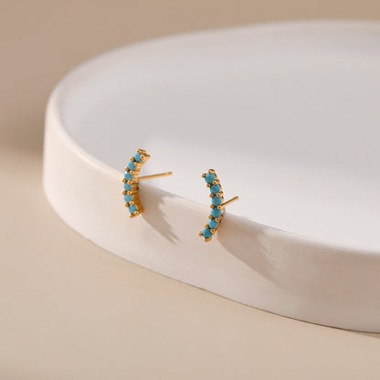 Simple Corlorful Turquoise Stud Earrings