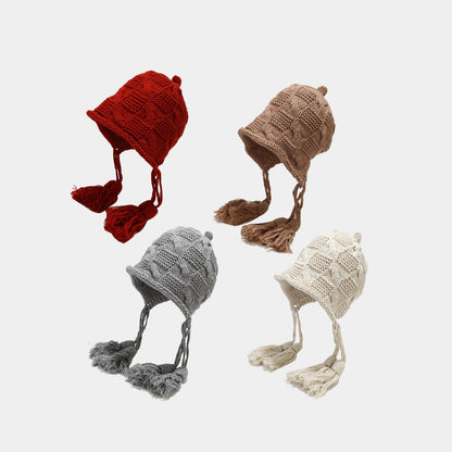 Cute Weave Tassel Cute Knit Cap