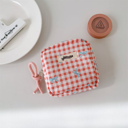 Simple Square Plaid Padded Wallets