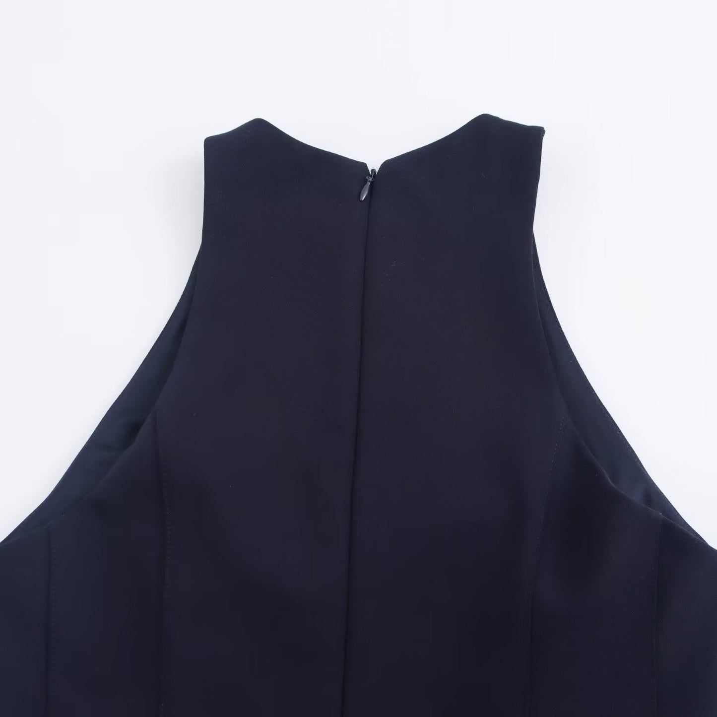 Trendy Round Neck Pleated Mini Dress