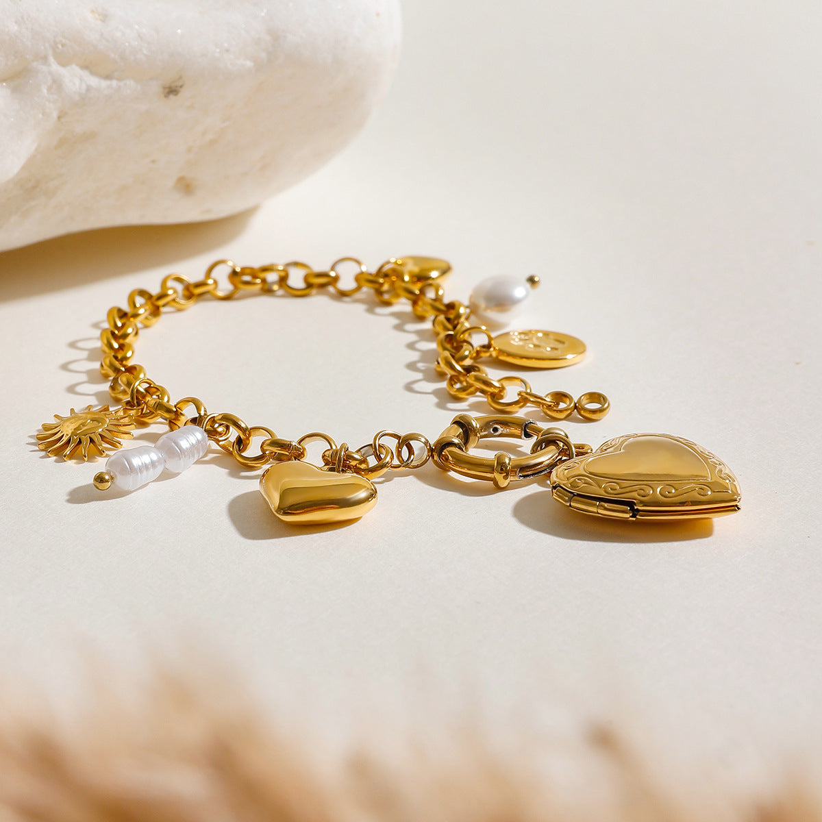 Minimalist Heart Pendants Tassel Chain Bracelet