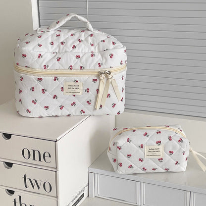 Sweet Cherry Print Make Up Bag