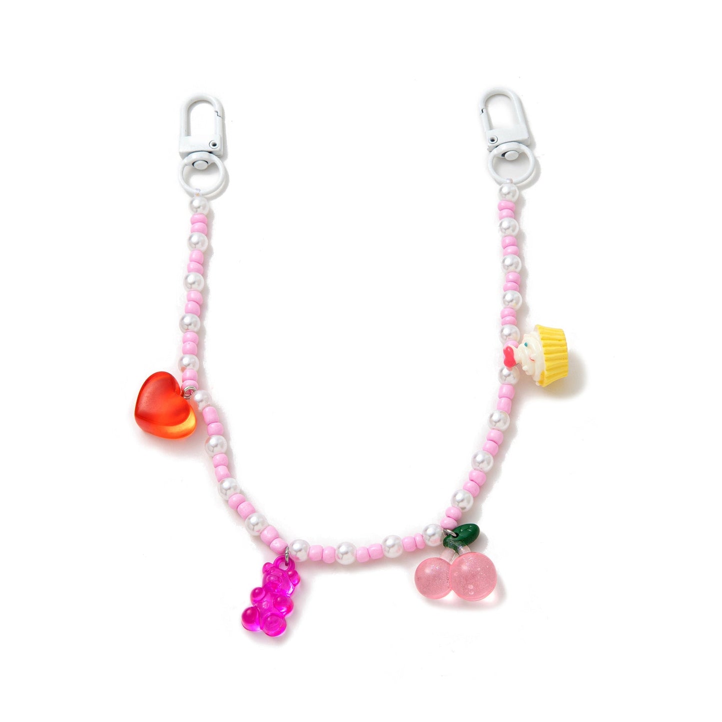 Cute Colorful Beaded Acrylic Keychain Bag Charm