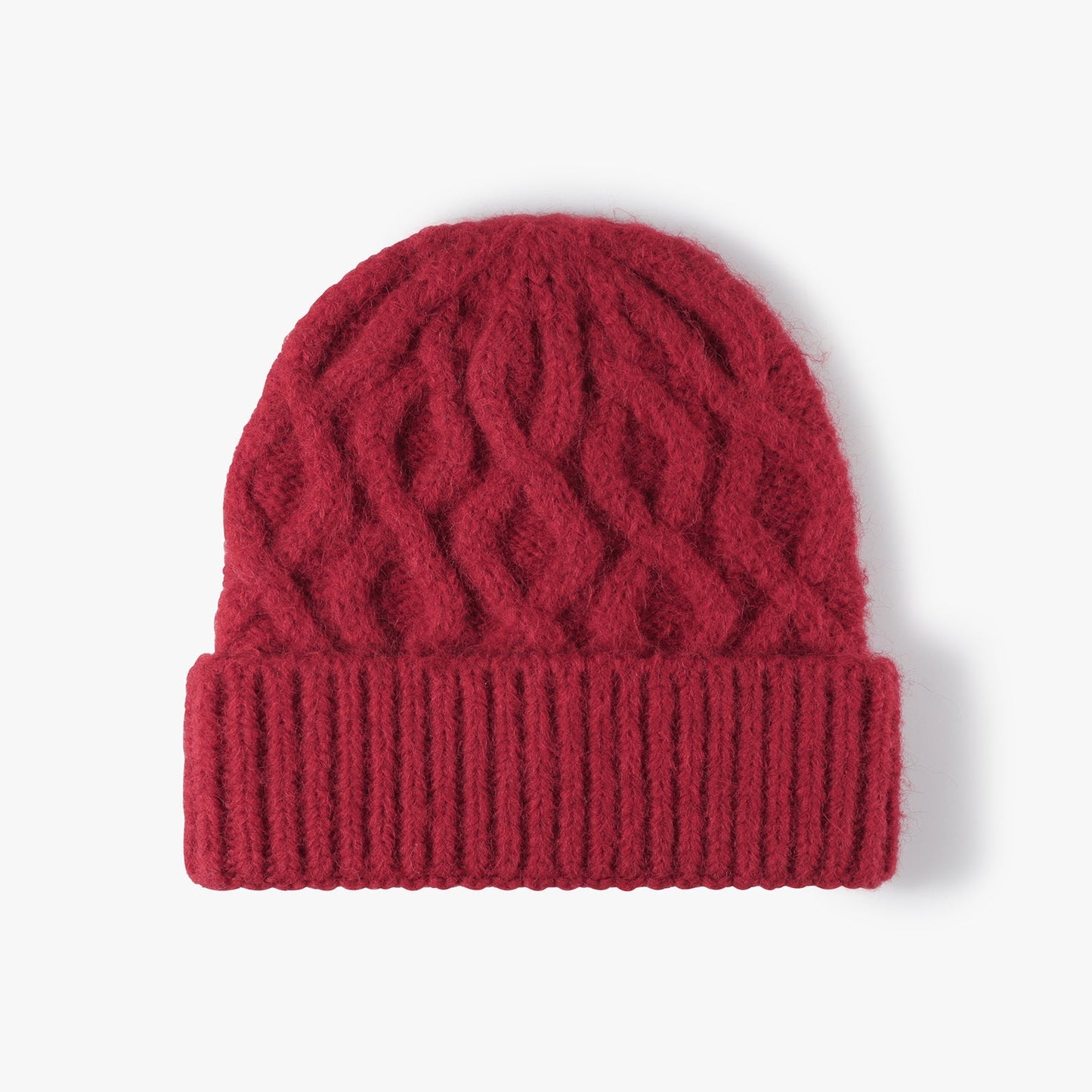 Twist Jacquard Knit Hat Solid Color Beanie