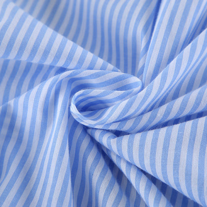 Striped Loose Shirt Shorts Loungewear Set