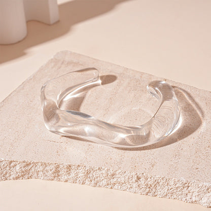 Wave Tie-Dye Geometric Open Acrylic Bracelets