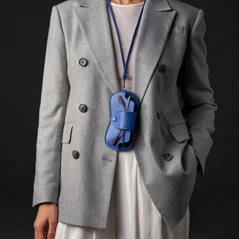 Classic Leather Neck Hanging Glasses Case