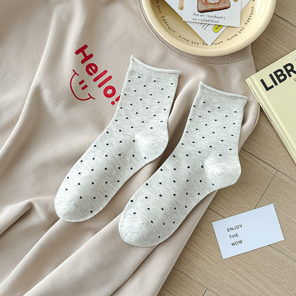 Polka Dot Simple Rolled Socks