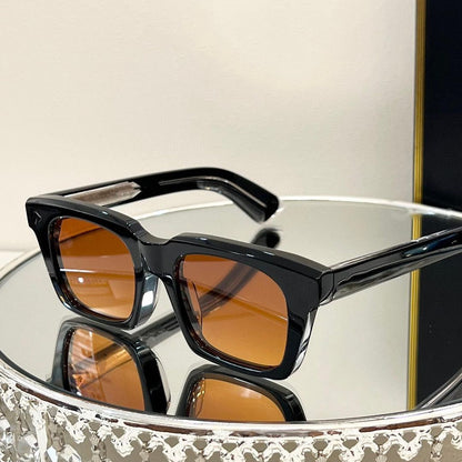 Trendy Polarized Square Frame  Acetate Sunglasses