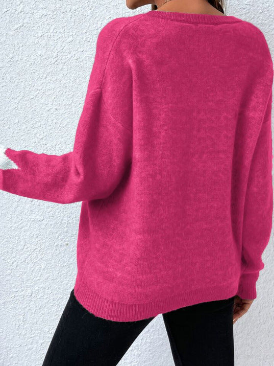 Round Neck Star Jacquard Pullover Sweater