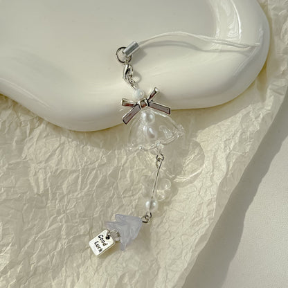 Minimalist White Wind Chime Phone Charm