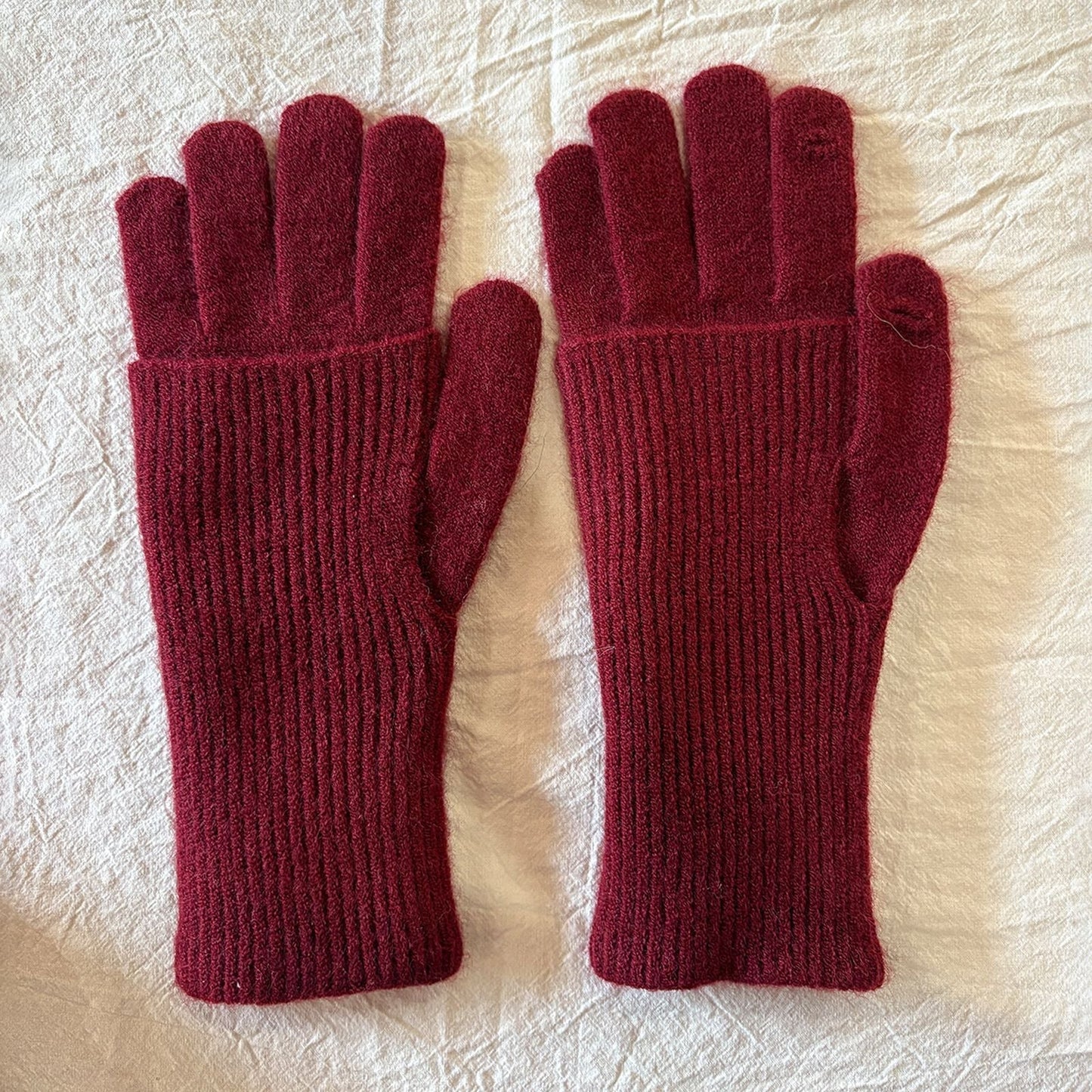 Convertible Wool Solid Color Warm Knit Gloves