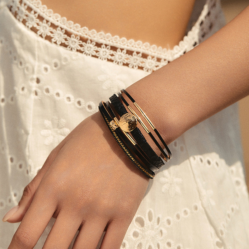Vintage Layered PU Leather Bracelets