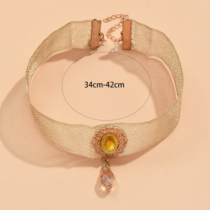 Trendy Teardrop Mesh Lace Choker Necklace