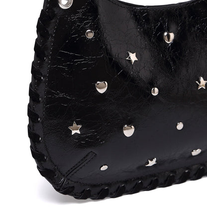 Punk Studded Handmade Chain Crosssbody Bag