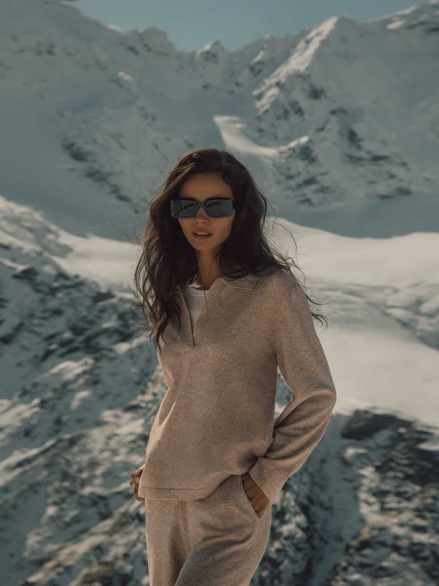 Lapel V-Neck Casual Sweater