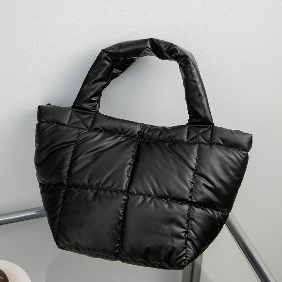 Solid Color Simple Puffer Handbag