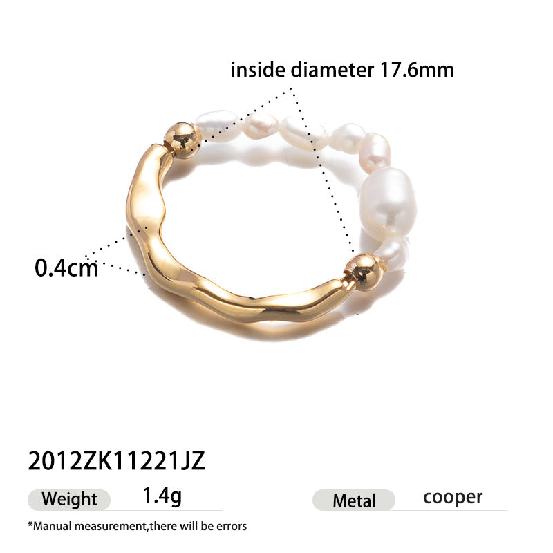 Retro Pearl Nest  Adjustable Open Ring