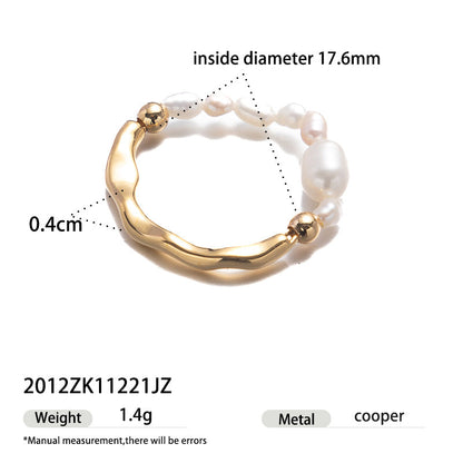 Retro Pearl Nest  Adjustable Open Ring