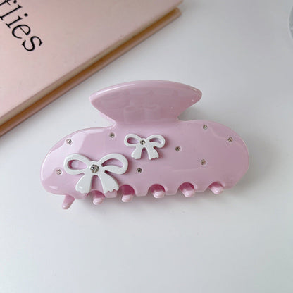 2+Pink Bow Knot Sweet Cute Hair Claws