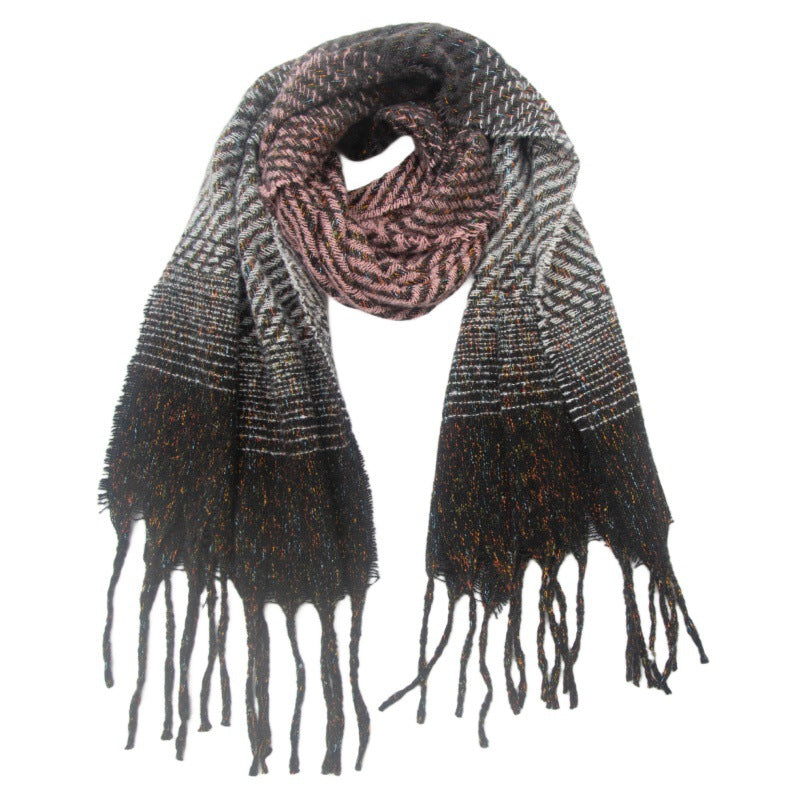 Gradient Color Tassel Soft Scarves
