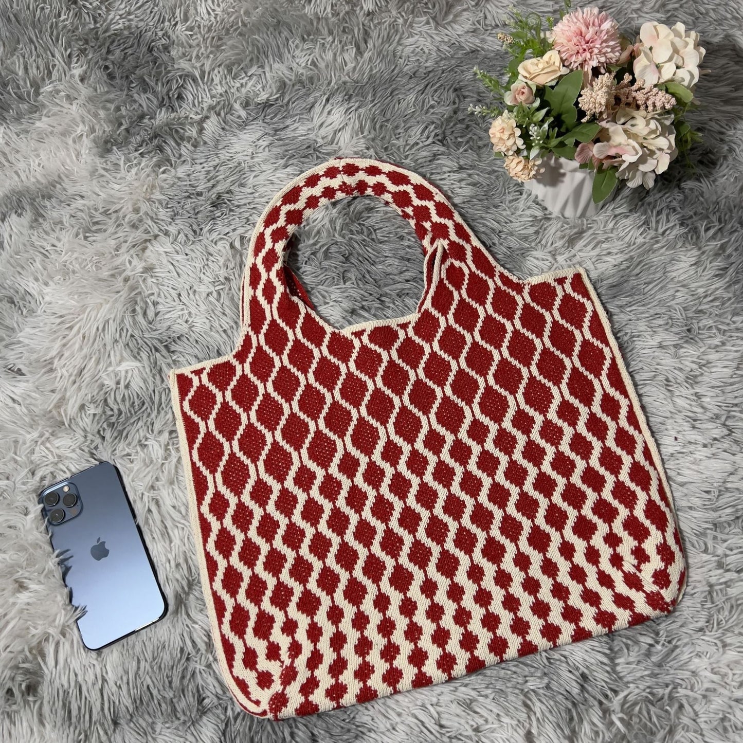 20+ Vintage Diamond Shoulder Bag Cintage Knit Tote Bag