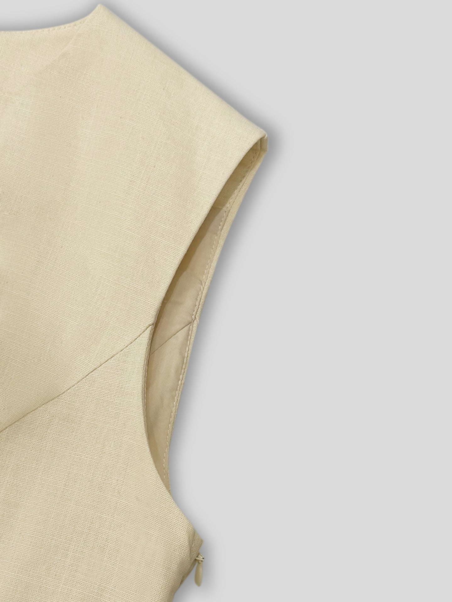 Slim Metal Buttons Sleeveless Mini Dress