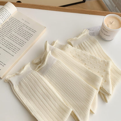 Hollow Mesh Summer Thin Striped Cotton Socks