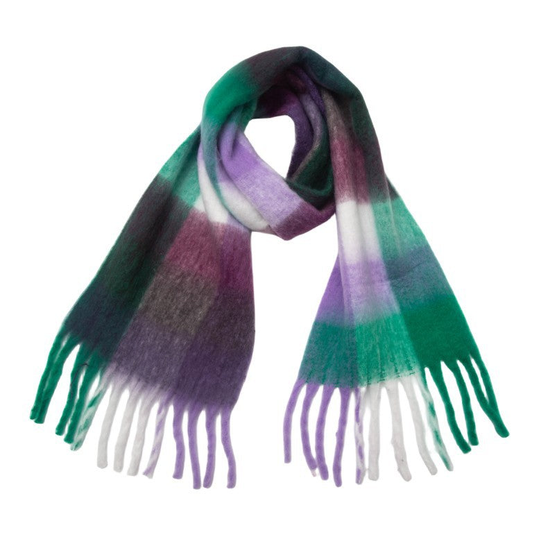 Coloful Plaid Tassel Scarves