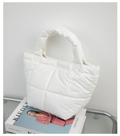 Solid Color Simple Puffer Handbag
