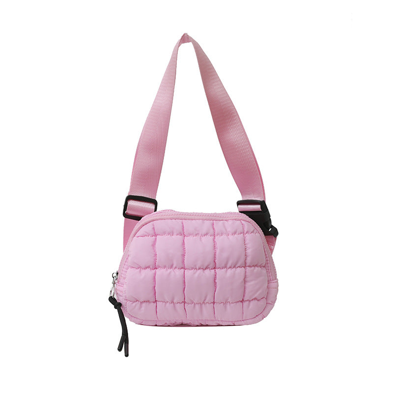 Candy Color Plaid Waist Bag Casual Chest Bag