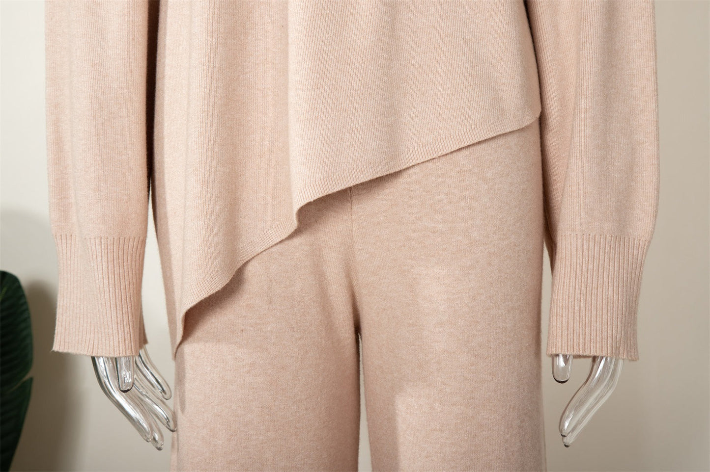 High Collar Irregular Knit Sets