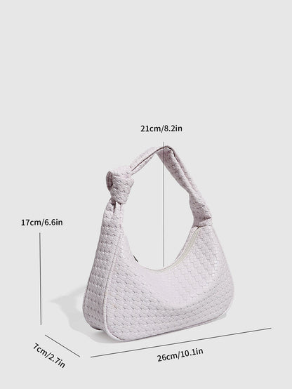 Fashion Solid Color Woven Handbag