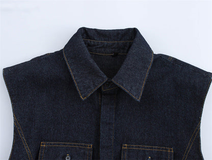 Casual Sleeveless Vest Top and Jean Sets