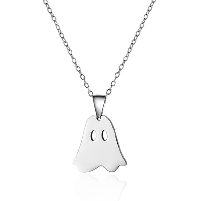 Halloween Pumpkin Ghost Pendant Necklace
