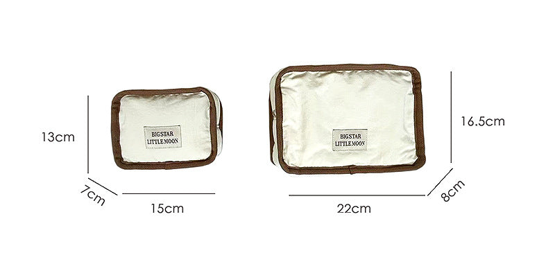 Cute Color Block Soft Makeup Bag