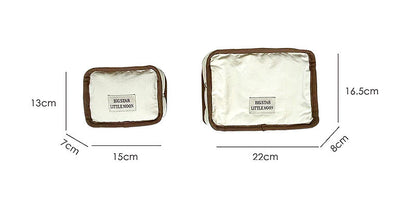 Cute Color Block Soft Makeup Bag