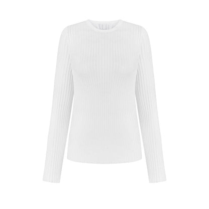 Round Neck See Through Knit Top