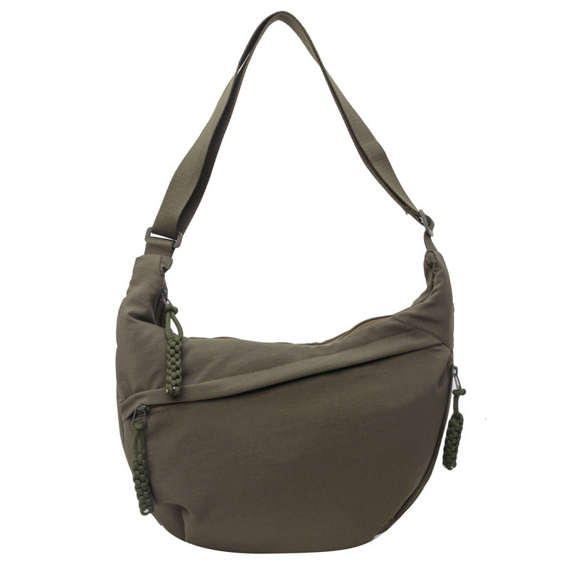 Solid Color Nylon Large Capacity Shoulder Bag