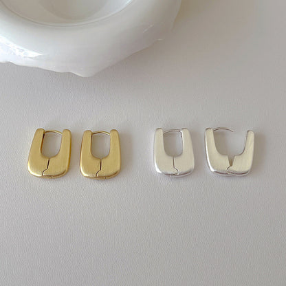Simple Matte Brushed Hoop Earrings