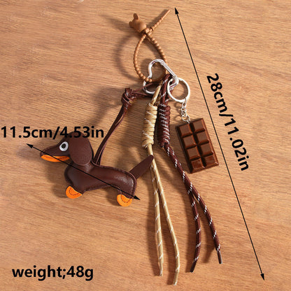 Leather Dog Rope Braided Bag Charms