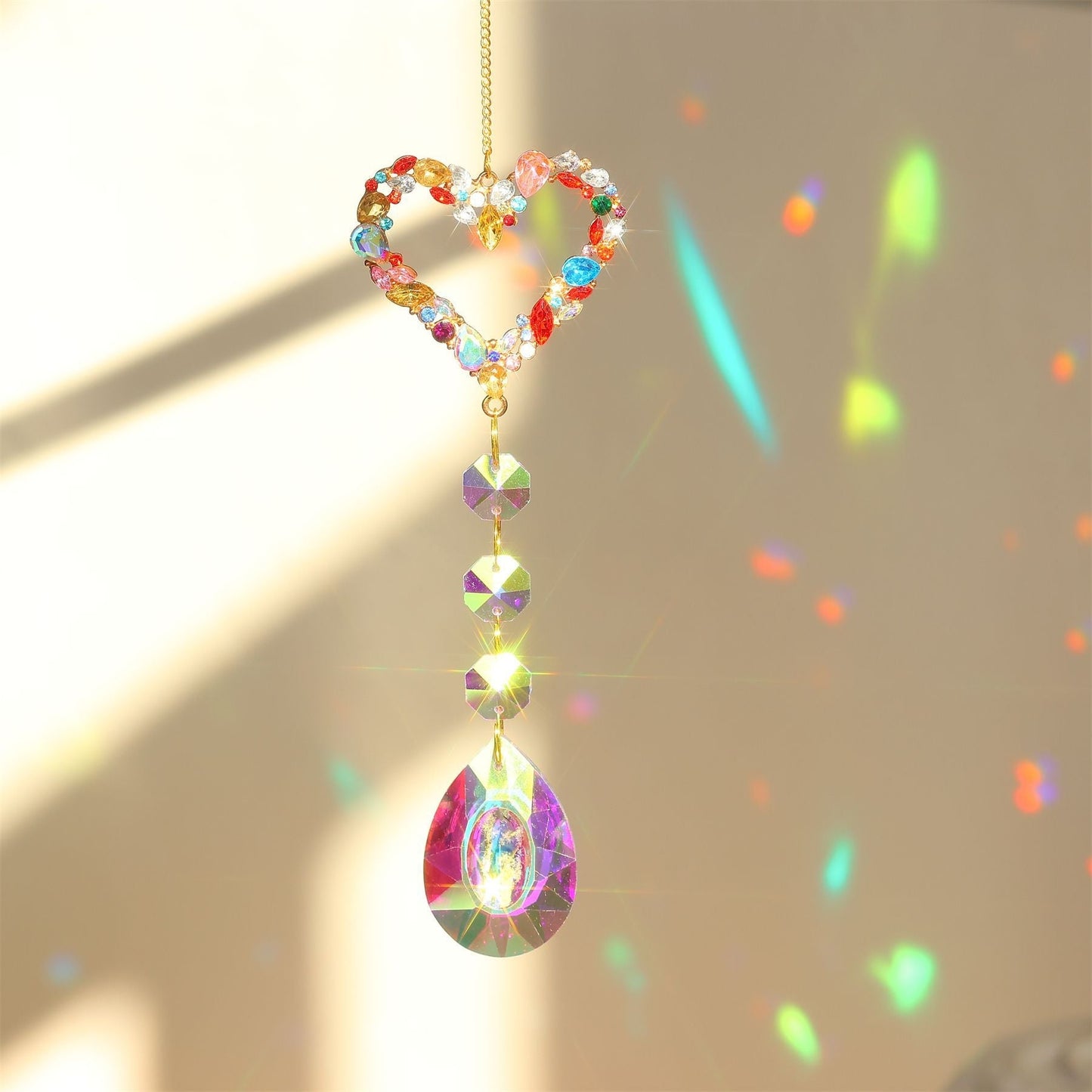 3+ Colorful Crystal Suncatcher Hanging